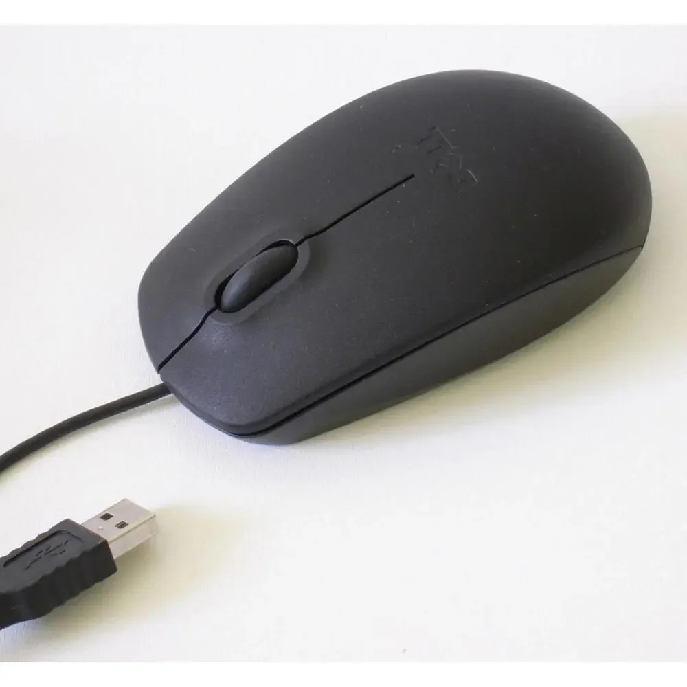 Genuine DELL 09RRC7 MS111-L Optical USB WIRED Scroll Mouse mice Look Black
